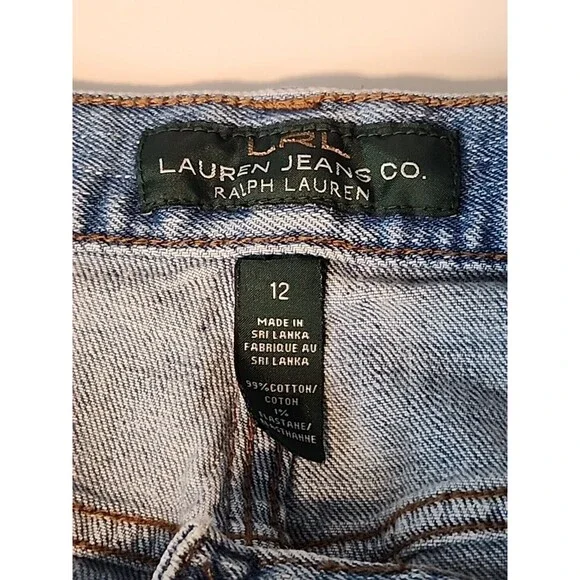 Lauren Jeans Co Cropped Light Wash Denim Womens Capri Size 12 LRL Ralph Lauren - Picture 10 of 11